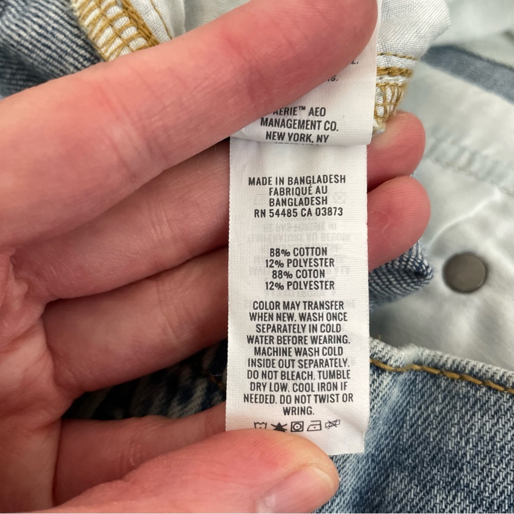 AERIE AMERICAN EAGLE Daydream Denim Short Light Wash Distressed Ripped Mid Rise? - Picture 11 of 14